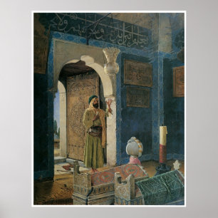 Póster Ancião na frente de um túmulo, 1903