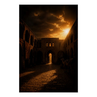 Póster Ancient Caravanserai Sunset Poster