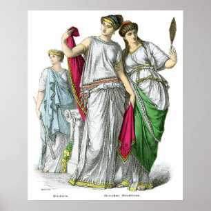 Póster Ancient Greek Priestess and Noble Women