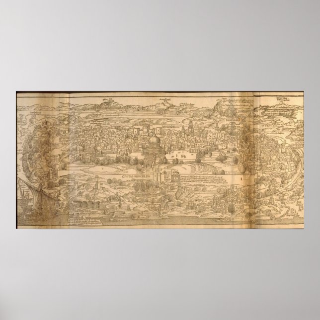 Póster Ancient Jerusalem Map (Frente)
