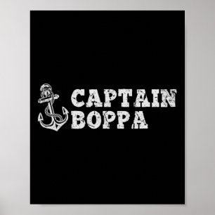 Poster Âncora de Barco Vintage Navegação Barco Capitão Bo