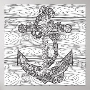 Póster Âncora do estilo e corda 2