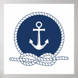 Poster Âncora e corda à moda