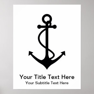 Poster Âncora preta básica
