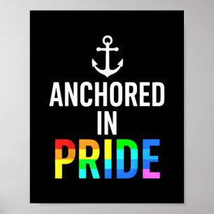 Poster Ancorado no Orgulho – Minimalista Barco Náutico à