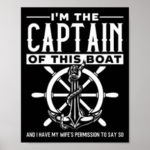 Poster Ancoragem de vela Capitão da permissão da esposa d