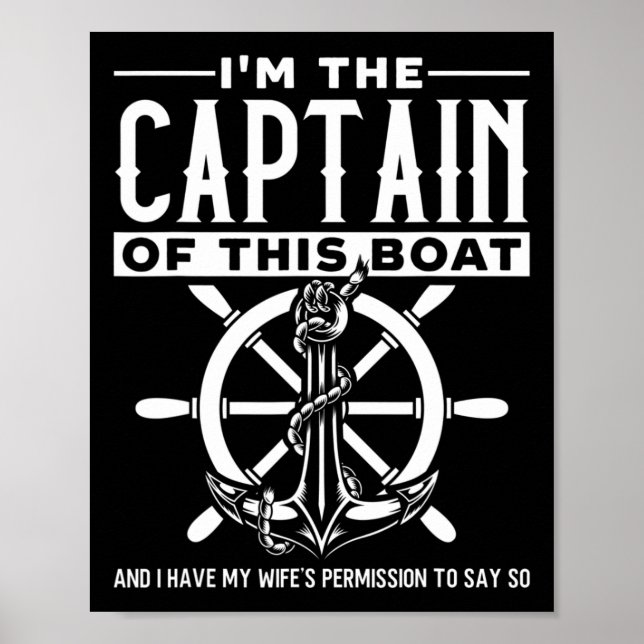 Poster Ancoragem de vela Capitão da permissão da esposa d (Frente)