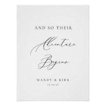 And So Their Adventure Begins Wedding Backdrop 