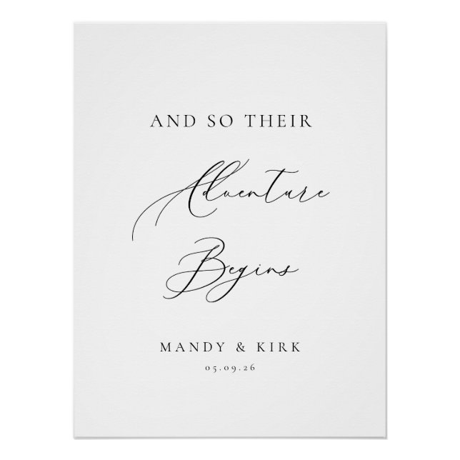 Póster And So Their Adventure Begins Wedding Backdrop  (Frente)