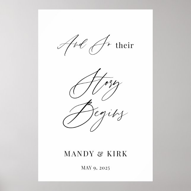 Poster And So Their Story Begins Personalized Wedding  (Frente)