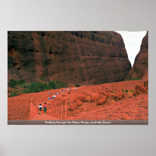 Póster Andando através do desfiladeiro de Olgas, deserto