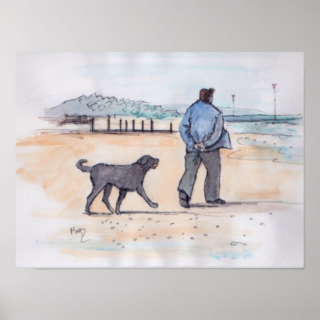 Póster andando com o cachorro - 07 (Frente)