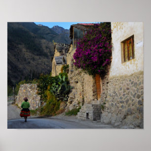 Poster Andando em Ollantaytambo, Peru