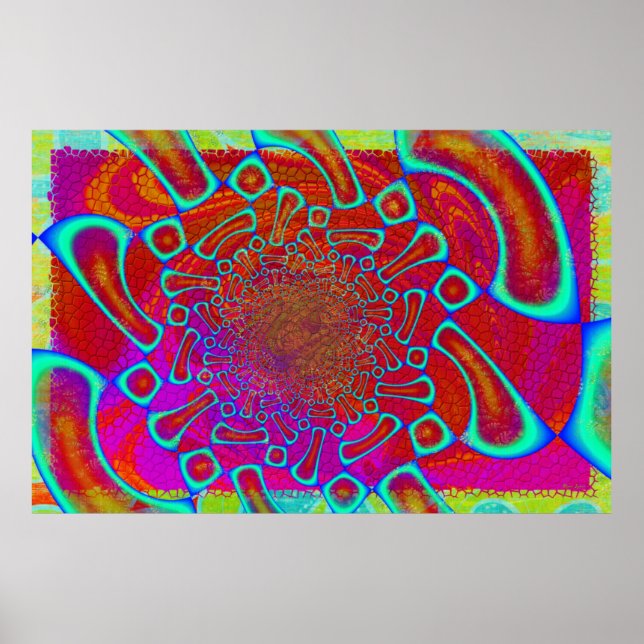 Póster Andando Em Sun Shine Psychedelic 3D (Frente)