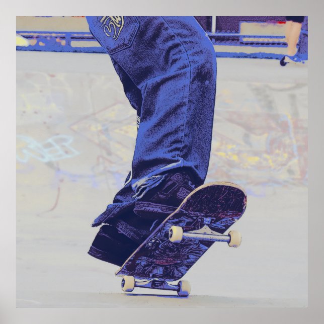 Poster Andando pelas rodas - skateboarder (Frente)