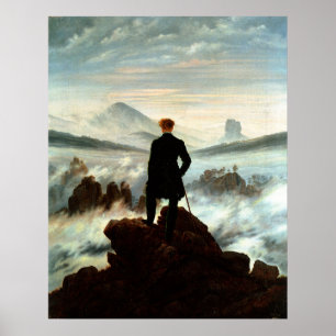 Póster Andarilho acima do mar da névoa, Caspar Friedrich
