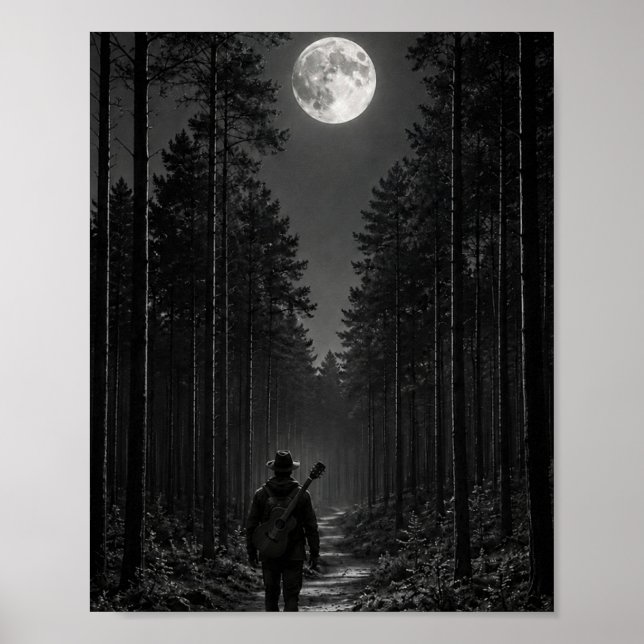 Poster Andarilho da Floresta de Pinheiros ao Luar com Gui (Frente)