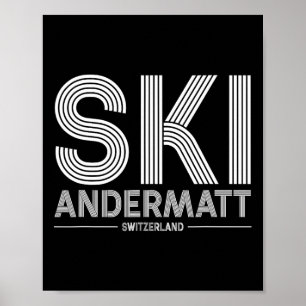 Poster Andermatt Ski Resort Swiss Alps Skiting Suiça