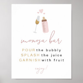 Poster ANDI Dusty Rosa Poppin' Botles Momosa Sinal de Bar