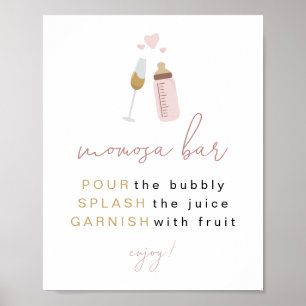 Poster ANDI Dusty Rosa Poppin' Botles Momosa Sinal de Bar