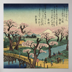 Poster Ando Hiroshige - Brilho noturno na ponte Koganei