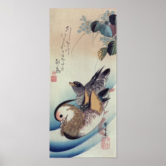 Póster Ando Hiroshige Patos-de-Cobra Mandarina (Frente)