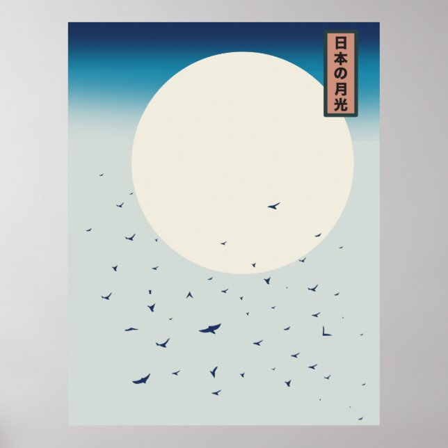 Poster Andorinhas japonesas ao luar (Frente)