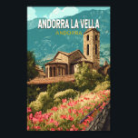 Poster Andorra la Vella Viagem Art Vintage<br><div class="desc">Andorra la Vella retro vetor viagem design. Andorra la Vella é a capital de Andorra,  nas montanhas dos Pirenéus entre a França e a Espanha.</div>