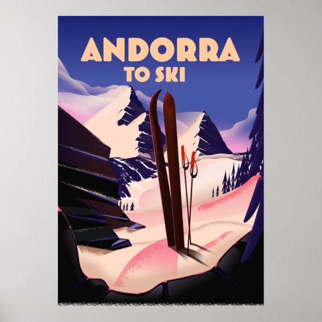 Poster Andorra ski poster. (Frente)