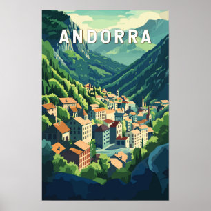 Poster Andorra Viagem Arte Vintage