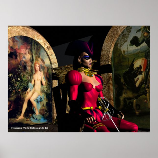Póster ANDROID XENIA NA ÓRBITA DE HYPERION - Ficção Cient (Frente)