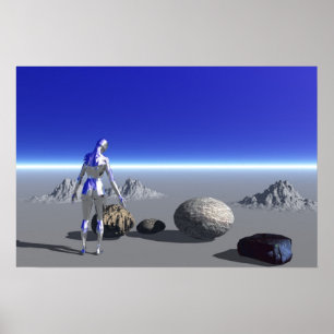 Poster Androide no Planeta Azul