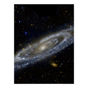 Póster Andromeda galáxia Via Látea cosmos universo