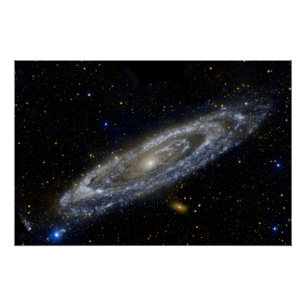 Póster Andromeda galáxia Via Látea cosmos universo
