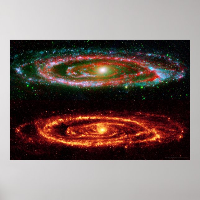 Póster Andromeda Galaxy em Red-UV 36x24 (36x24) (Frente)