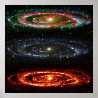 Póster Andromeda Galaxy em Red-Vis-UV 48x48 (35x35)