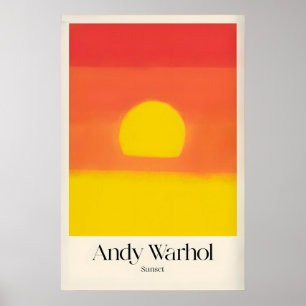 Poster Andy Warhol Pôr do Sol Vermelho Amarelo Pop Art Ab
