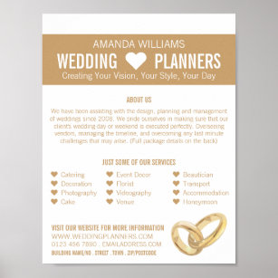 Poster Anéis de Casamento, Anúncio do Planejador de Event
