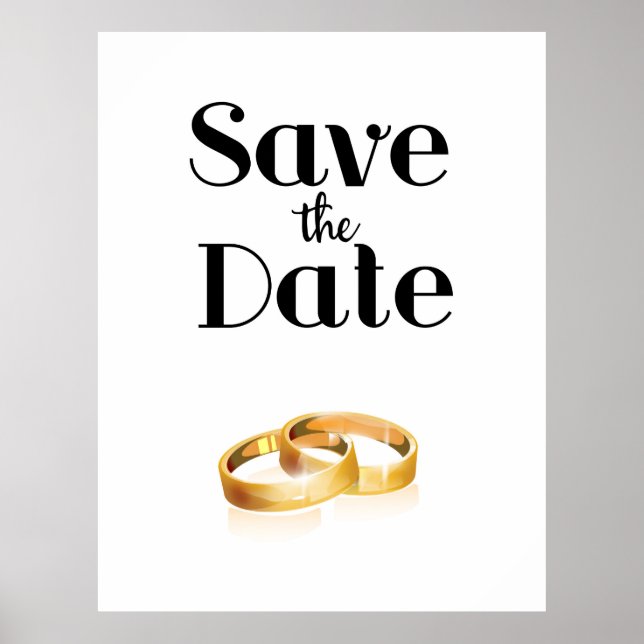 Poster Anéis de Noivado Save the Date (Frente)