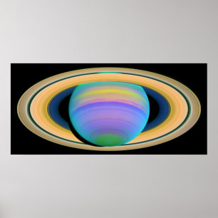 Póster Anéis de Saturno como vistos na luz ultravioleta