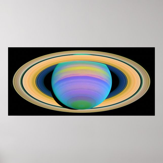 Póster Anéis de Saturno como vistos na luz ultravioleta (Frente)