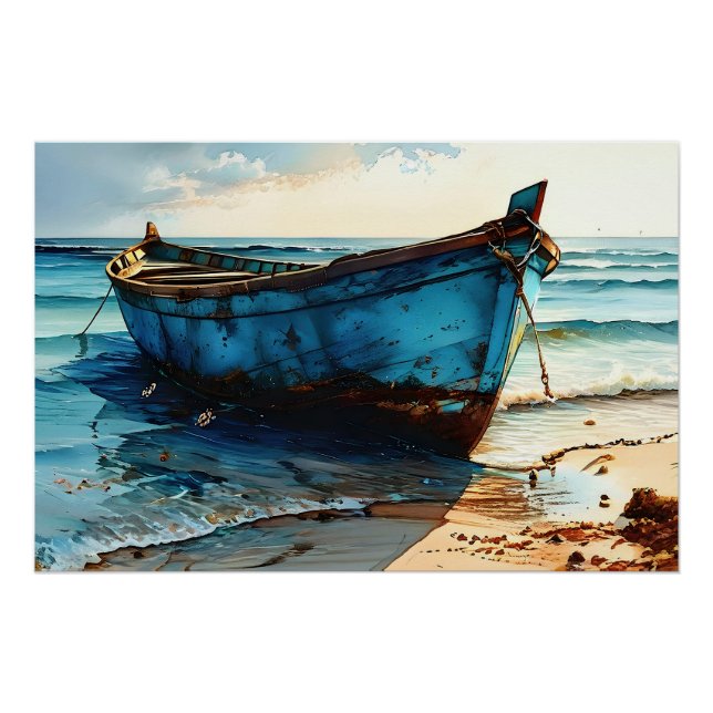 Póster "Anéis De Tranquilo". Capa de Mar de Barco Relaxad (Frente)