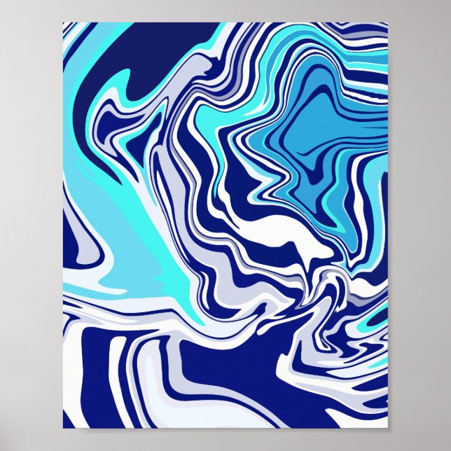 Poster Anéis Oceânicos - Um Fluxo Dinâmico De Abstrato (Frente)