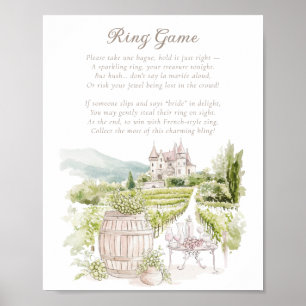 Poster Anel de Jogo Provençal Chateau Francês Country Bri