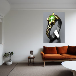 Poster Anel de pedra de pedras de urânio único | AI Art P