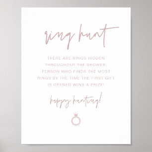 Poster Anel MARLO Dusty Rose Boho Caça ao Bridal Shower J