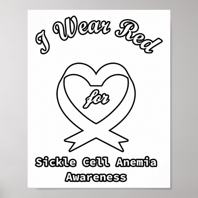 Poster Anemia Falsiforme Suporte a Fita Vermelha (Frente)