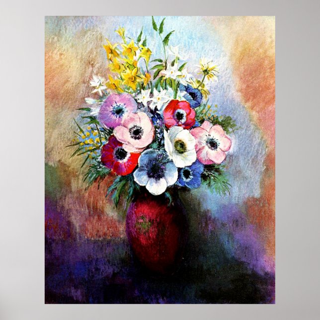 Poster Anêmonas por Odilon Redon (Frente)