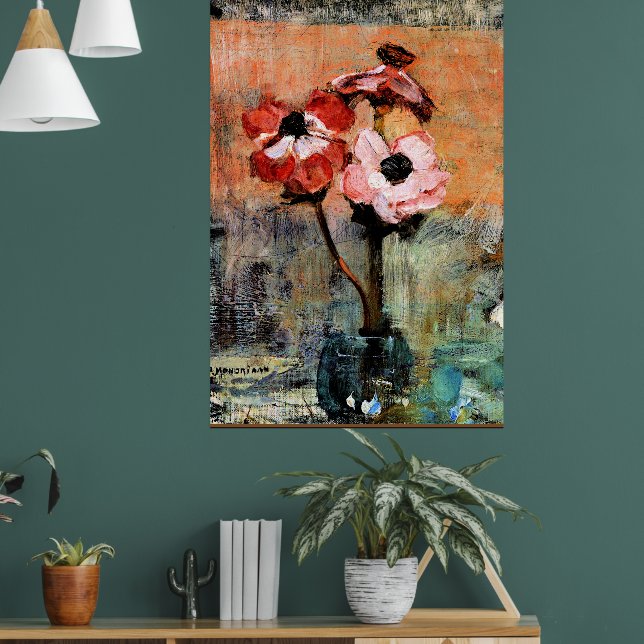 Poster Anêmonas por Piet Mondrian (Sala de Estar 1)