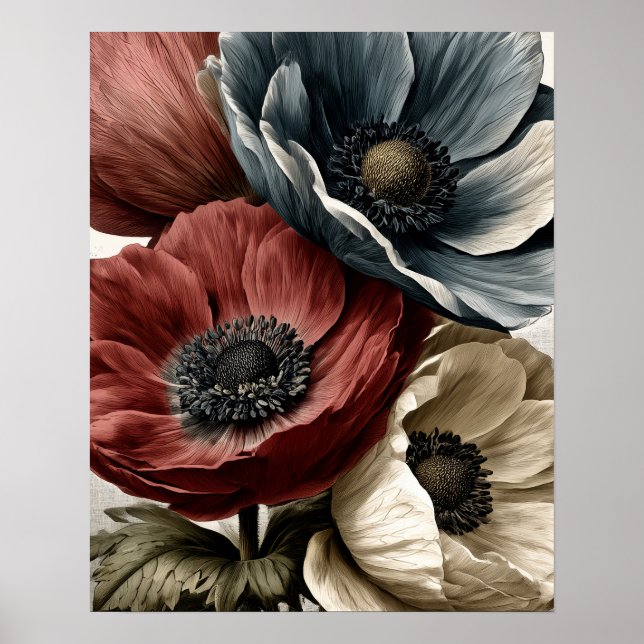 Poster Anemone wild flowers (Frente)